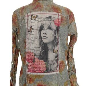The Nu Vintage Stevie Nicks "Landslide" Patchwork Tunic Shirt Fleetwood Mac Sm